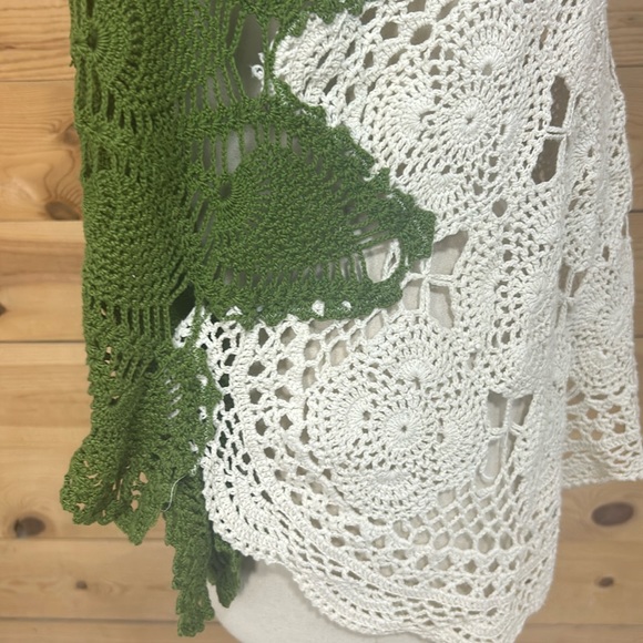 Vintage handmade lace lagenlook layering Gypsy boho bohemian top tank vest Large - Picture 6 of 15